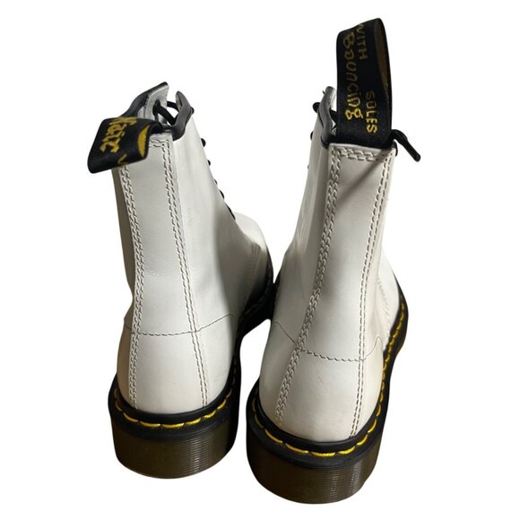 Dr Martens 1460 White Leather Lace Up Boots Womens Size 8 Mens Size 7 - Picture 10 of 11